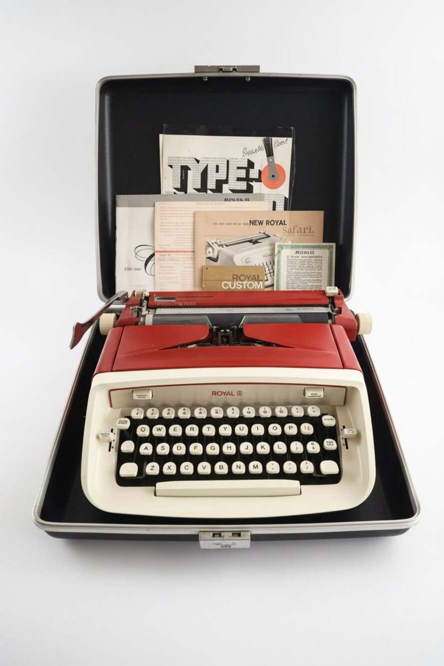 Vintage Royal Custom Portable Manual Typewriter with Original Paperwork